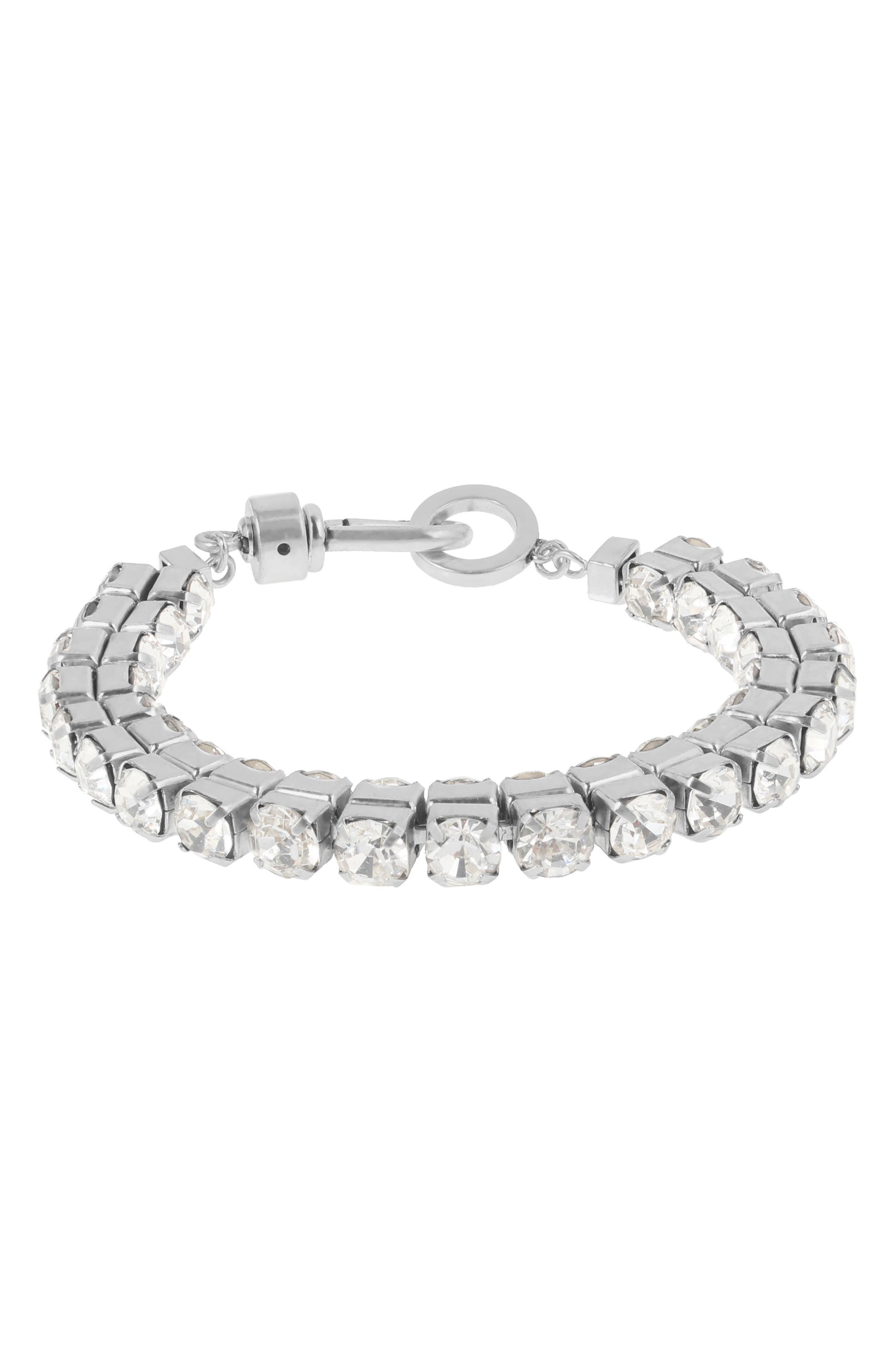 AllSaints Double Crystal Flex Bracelet