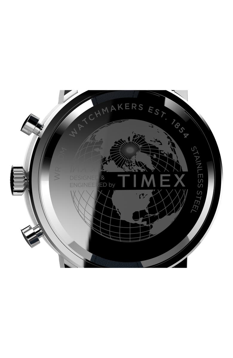 Timex<sup>®</sup> Midtown Chronograph Leather Strap Watch, 40mm, Alternate, color, 
