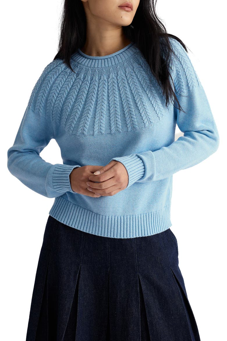 Stone Chat Organic Cotton Sweater, Main, color, SPRING SKY