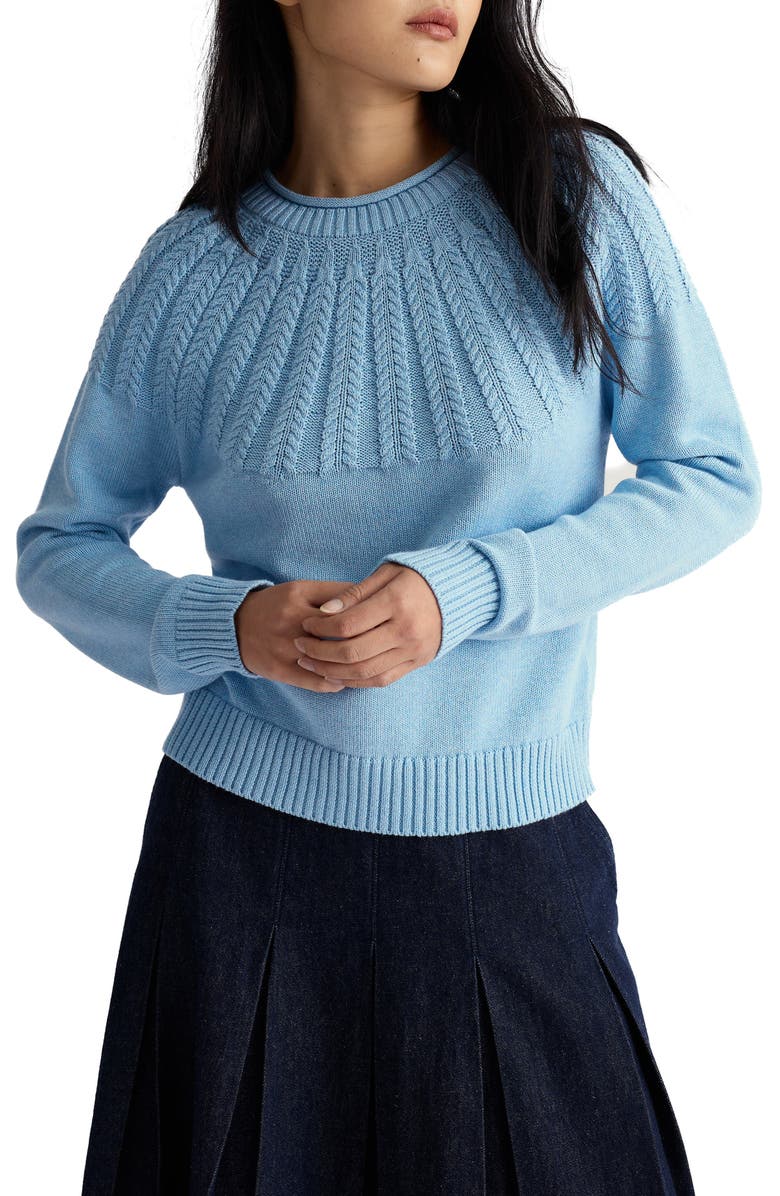 Seasalt Cornwall Stone Chat Organic Cotton Sweater, Main, color, Spring Sky