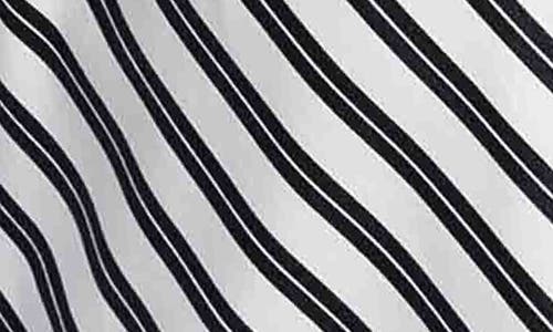 Foxcroft Mary Stripe Cotton Blend Button-up Shirt In Black/white