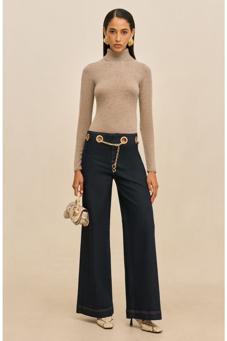 Alice Turtleneck Wool & Cashmere Sweater, Alternate, color, LARK