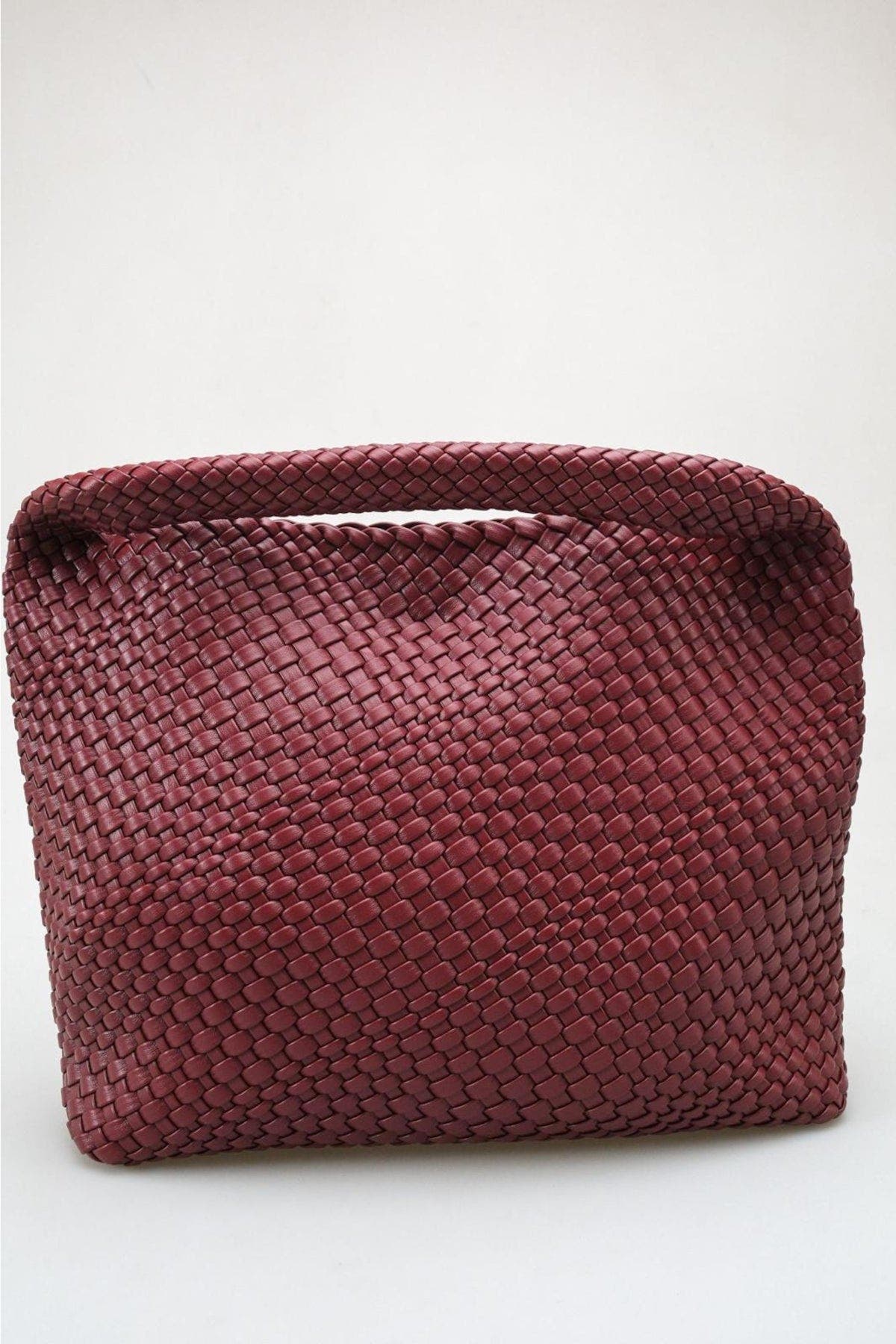 Prologue Shoes Bellini Woven Handle Bag, Alternate, color, Burgundy