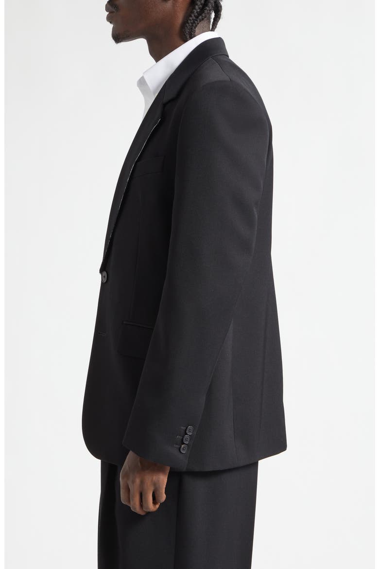 Raw Edge Lapel Wool Sport Coat, Alternate, color, BLACK
