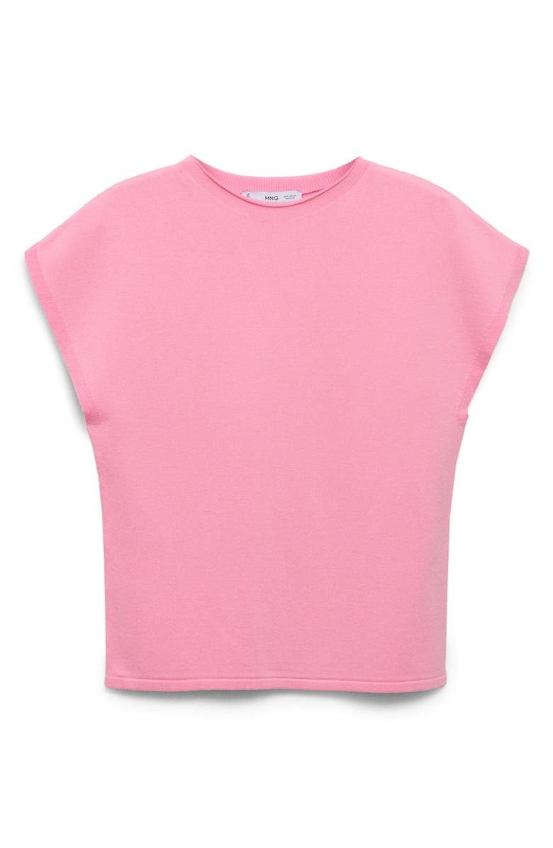 MANGO Cap Sleeve Fine Knit Sweater, Main, color, Pastel Pink
