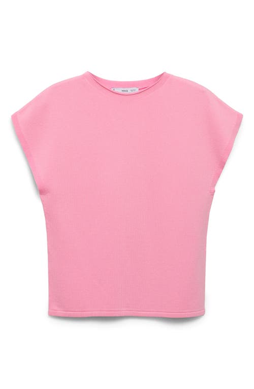 Mango Cap Sleeve Fine Knit Sweater In Pink