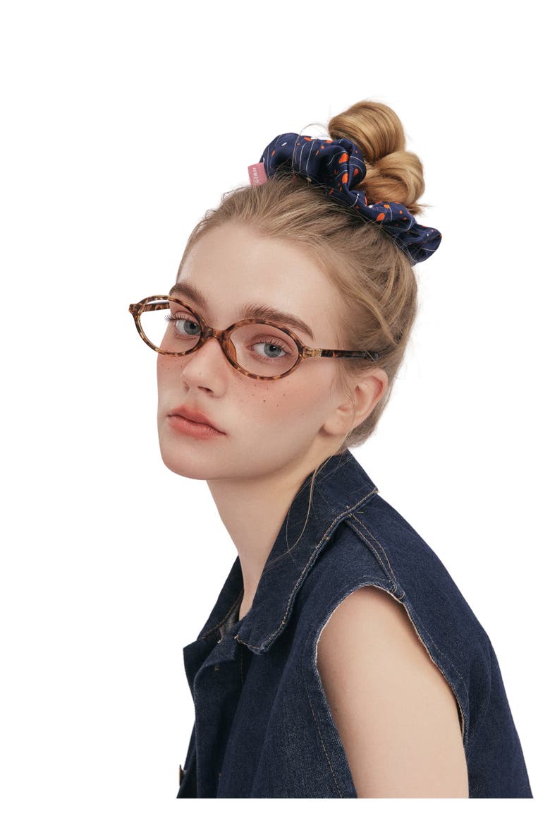 Celestia Silk Scrunchie, Alternate, color, Blue