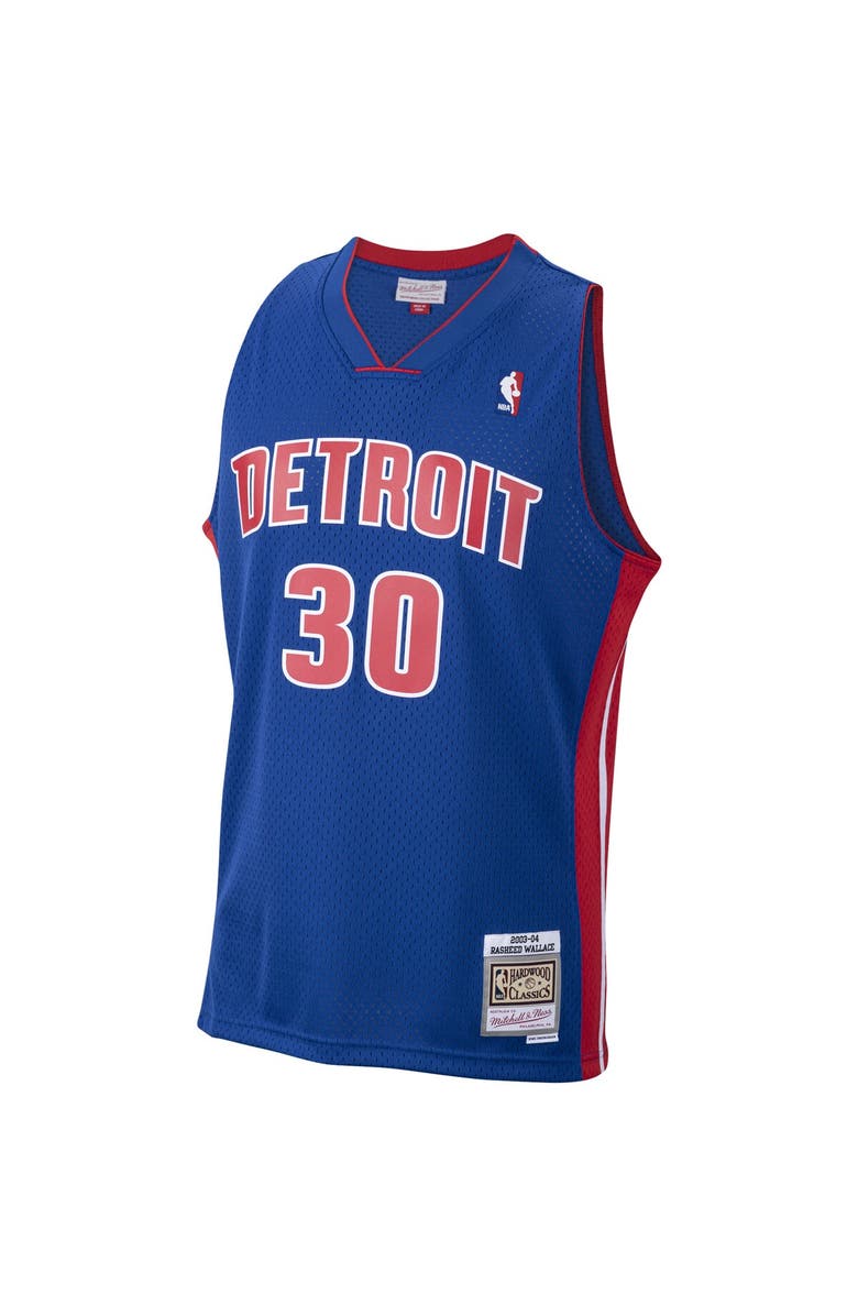 Mitchell & Ness Men's Mitchell & Ness Rasheed Wallace Royal Detroit Pistons 2003/04 Hardwood Classics Swingman Jersey, Alternate, color, 