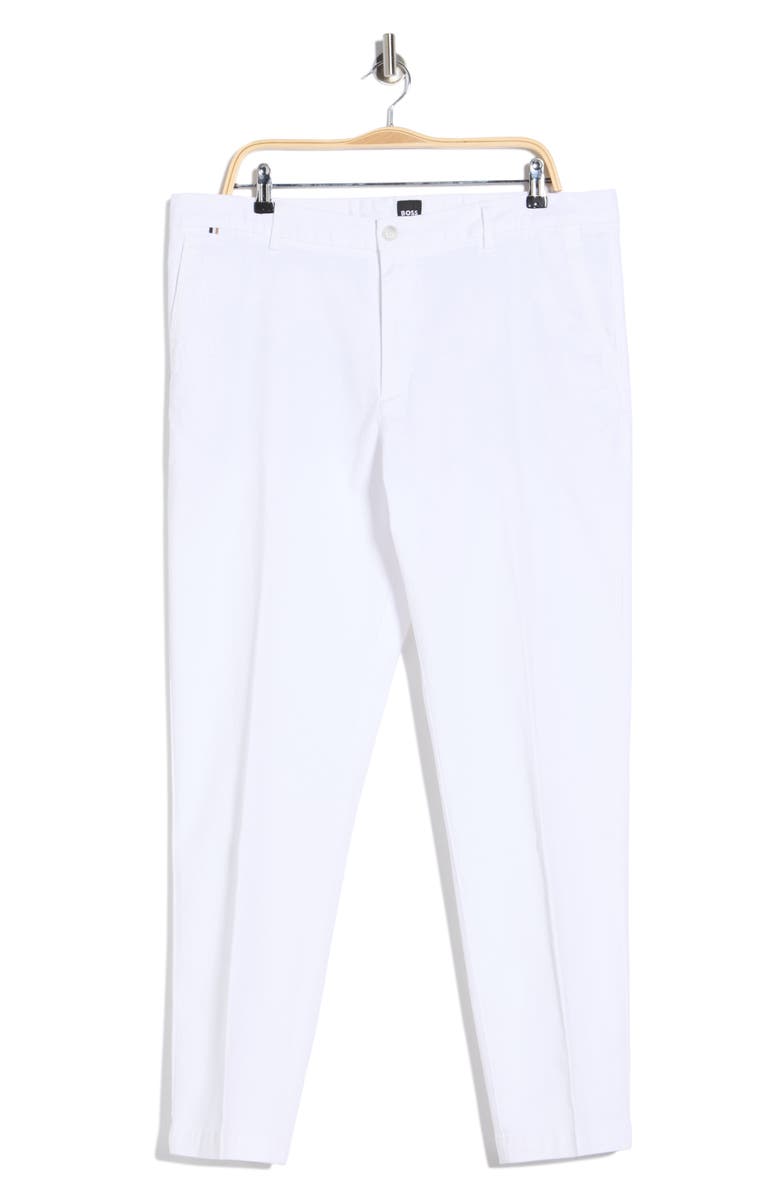 BOSS Kane Stretch Cotton Chino Pants, Main, color, White