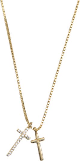 Argento Vivo Sterling Silver Double Pendant 18K Gold Plate