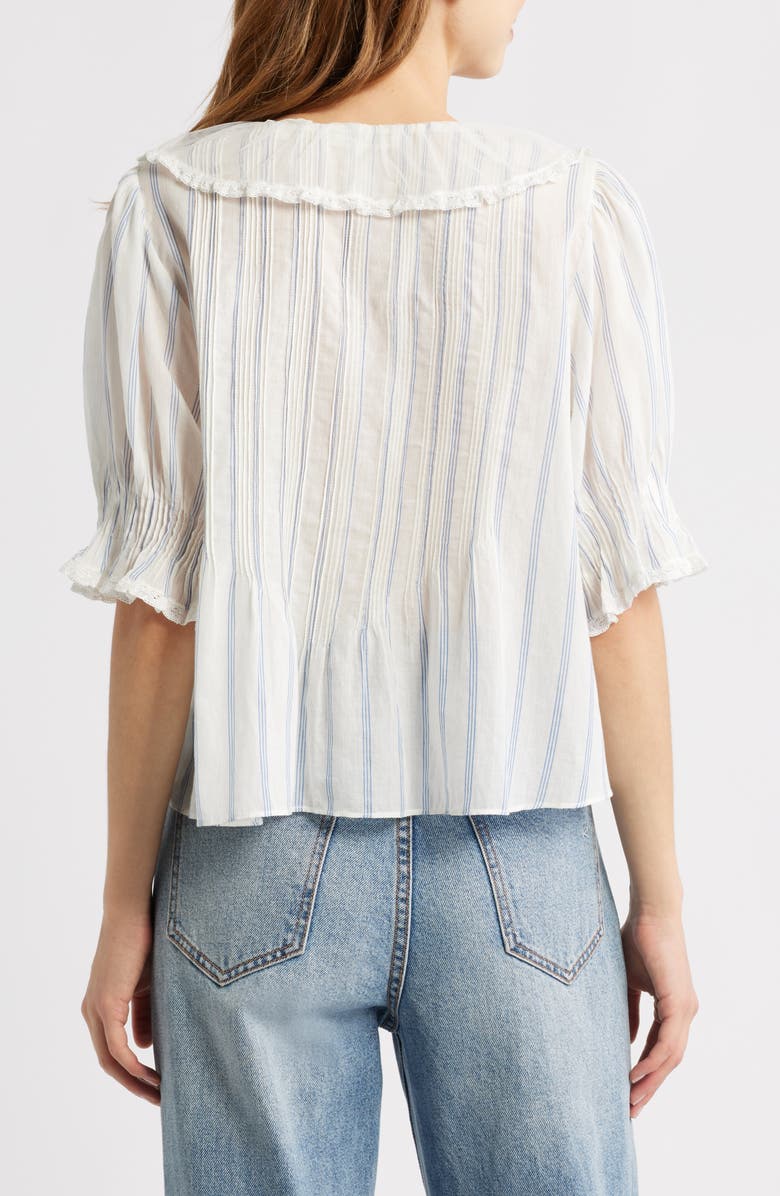 DÔEN Henri Stripe Organic Cotton Voile Top, Alternate, color, Saint Aurelie Stripe