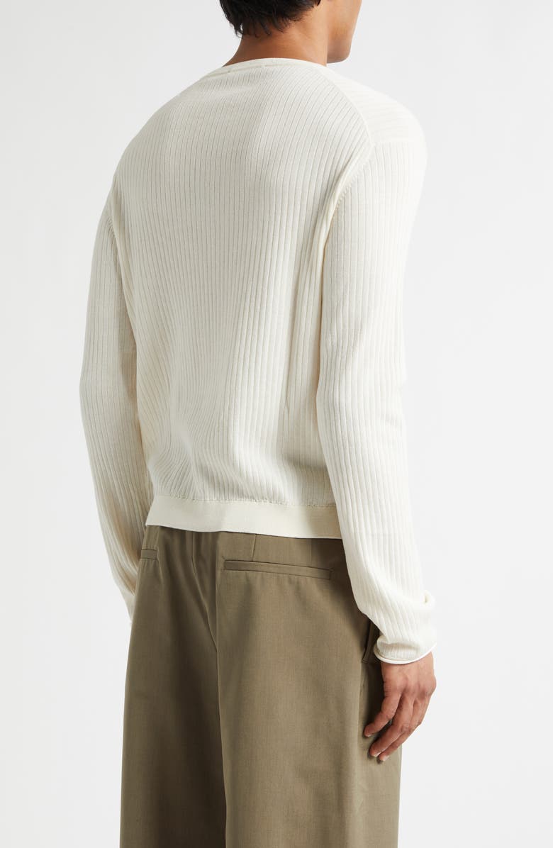 OUR LEGACY Fine Knit Cotton Crepe Henley, Alternate, color, Ivory Cotton Crepe