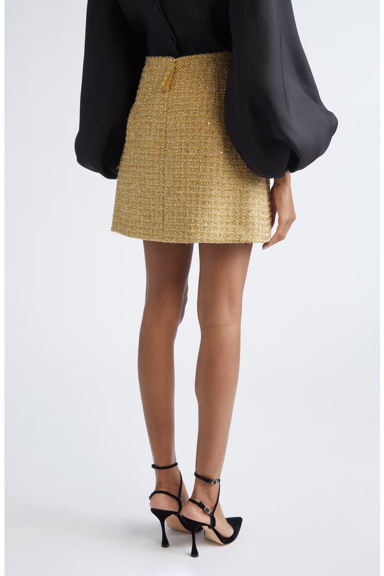 Metallic Tweed Miniskirt, Alternate, color, GOLD
