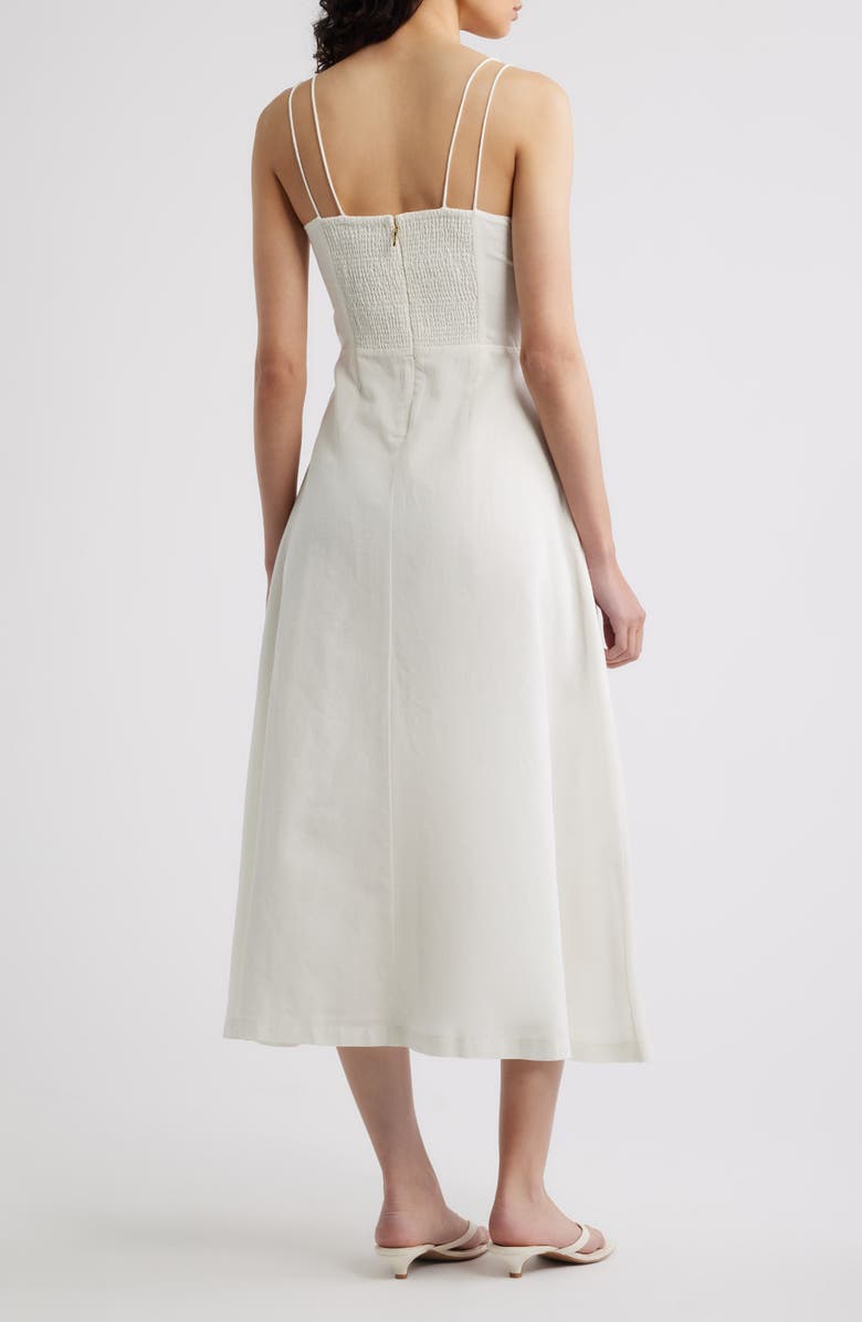 Cleobella Monique Sleeveless Cotton & Linen Midi Dress, Alternate, color, Ivory