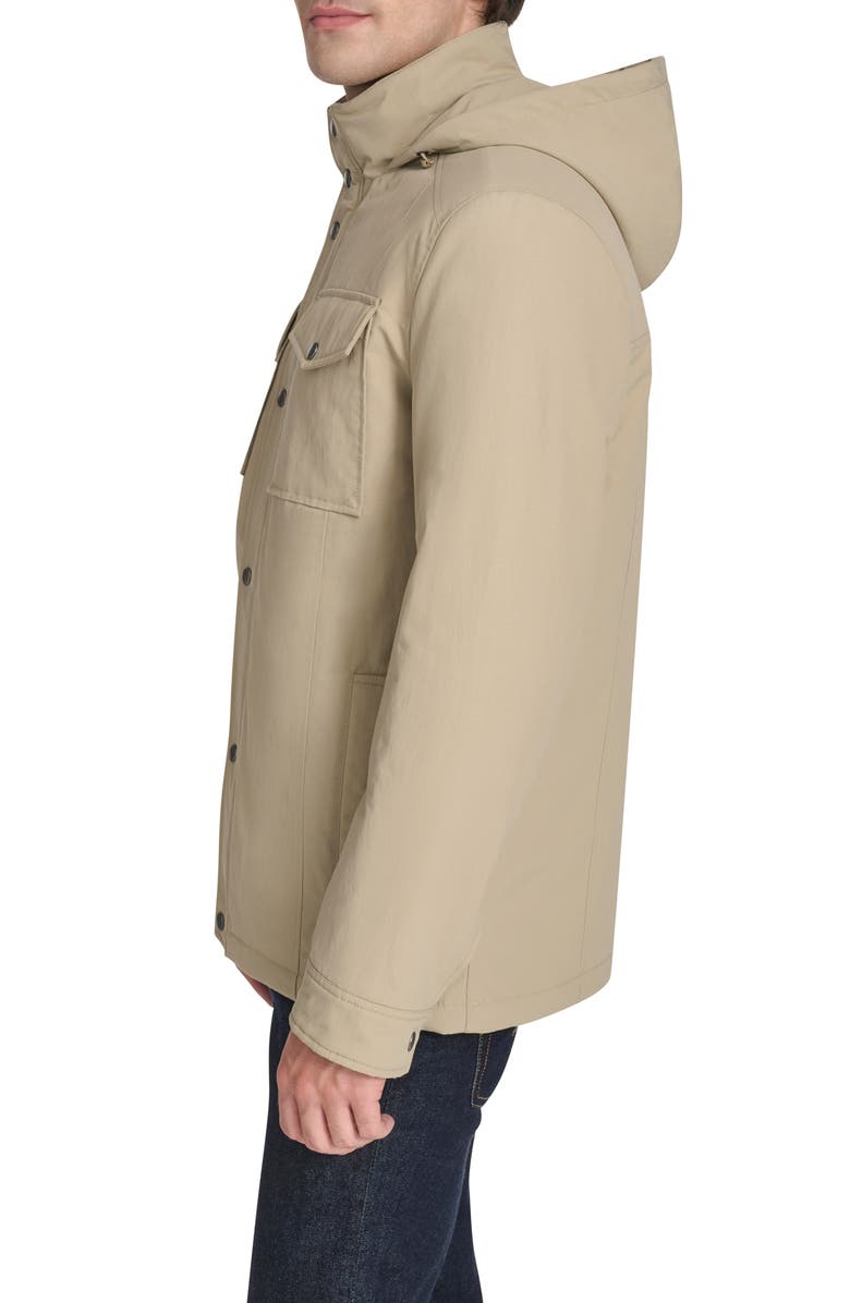 Cole Haan Signature Hooded Waterproof Field Jacket, Alternate, color, Khaki