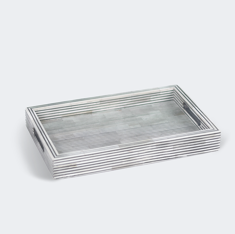 Pinstripe Inlay Tray & Coasters Gift Box Set