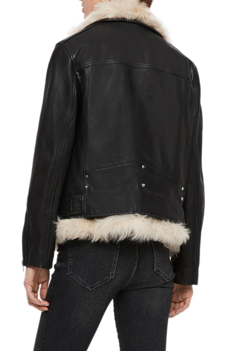 AllSaints Luna 4-in-1 Genuine Shearling Biker Jacket, Alternate, color,