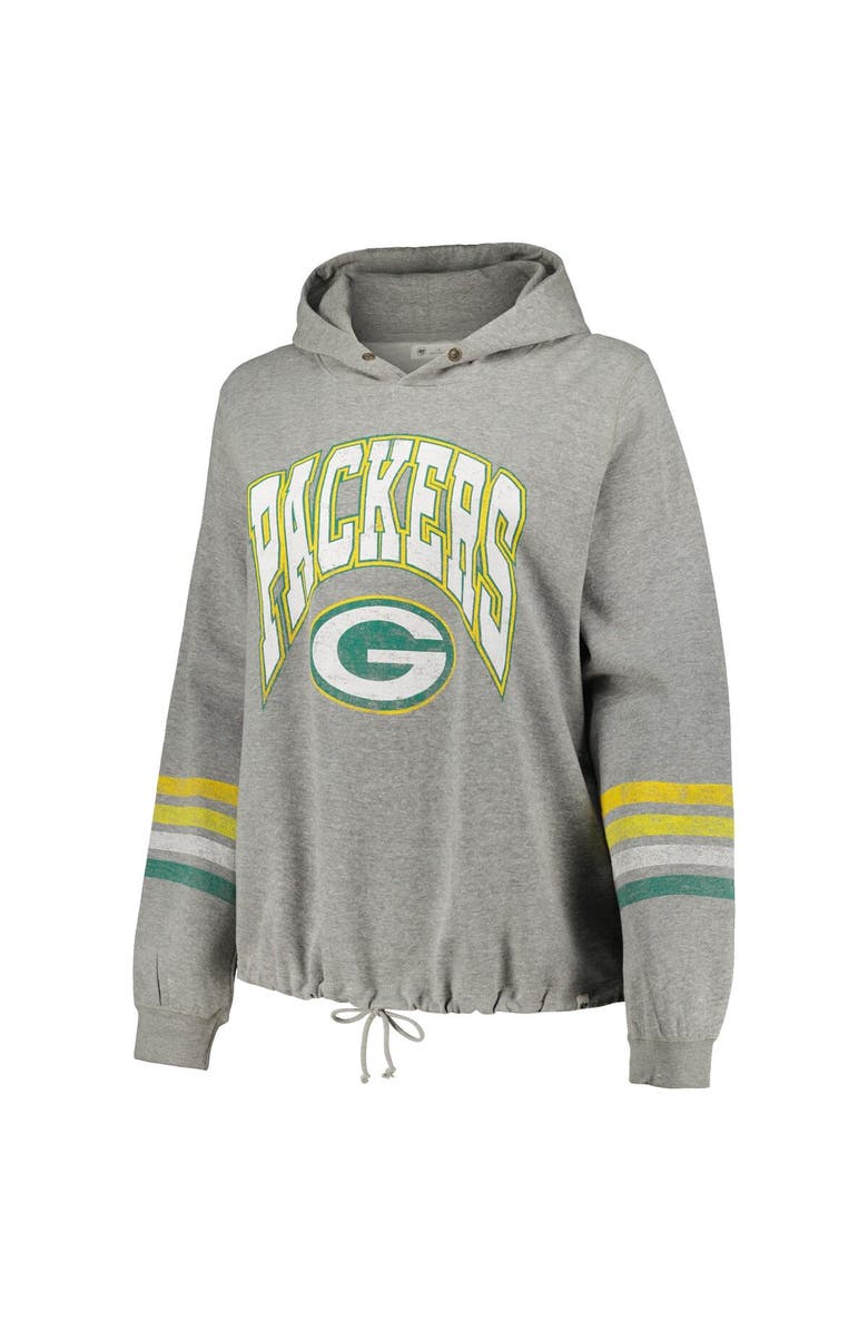 '47 Women's '47 Heather Gray Green Bay Packers Plus Size Upland Bennett Pullover Hoodie, Alternate, color,