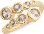 NORDSTROM RACK Bezel Round Cubic Zirconia Bypass Ring