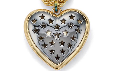 Kurt Geiger London Heart Pendant Rope Chain Necklace In Gold