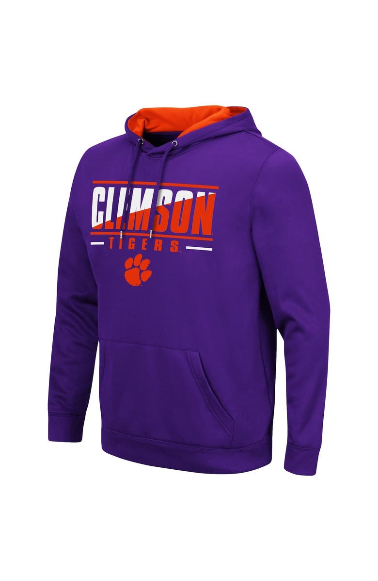 COLOSSEUM Men's Colosseum Purple Clemson Tigers Slash Stack 2.0 Pullover Hoodie, Alternate, color, Purple
