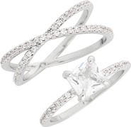 Covet Cubic Zirconia Crossover Engagement Ring Set