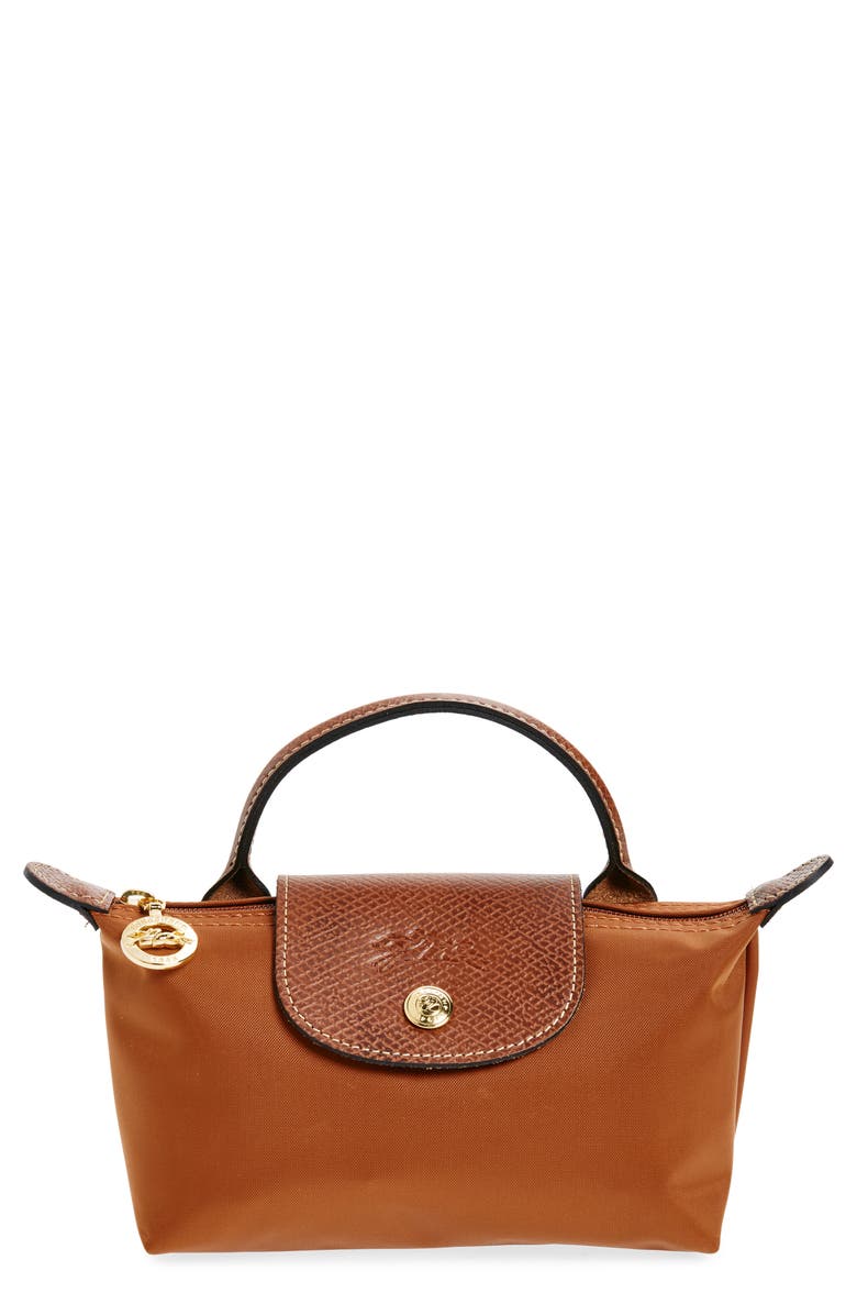 Longchamp Le Pliage Recycled Nylon Canvas Cosmetics Case, Main, color, Cognac