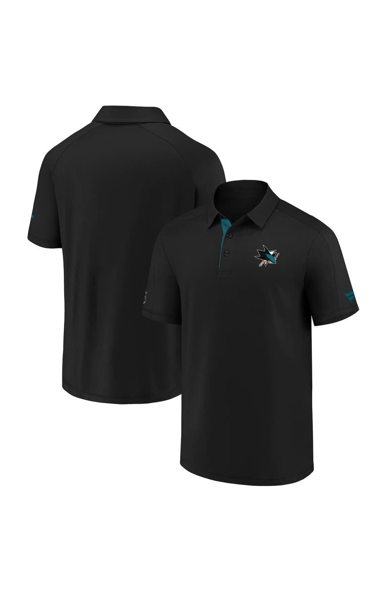 FANATICS Men's Fanatics Branded Black San Jose Sharks Authentic Pro Locker Room Performance Polo, Alternate, color,