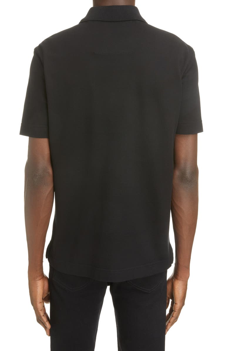 Givenchy Men's Zip Piqué Cotton Polo, Alternate, color,