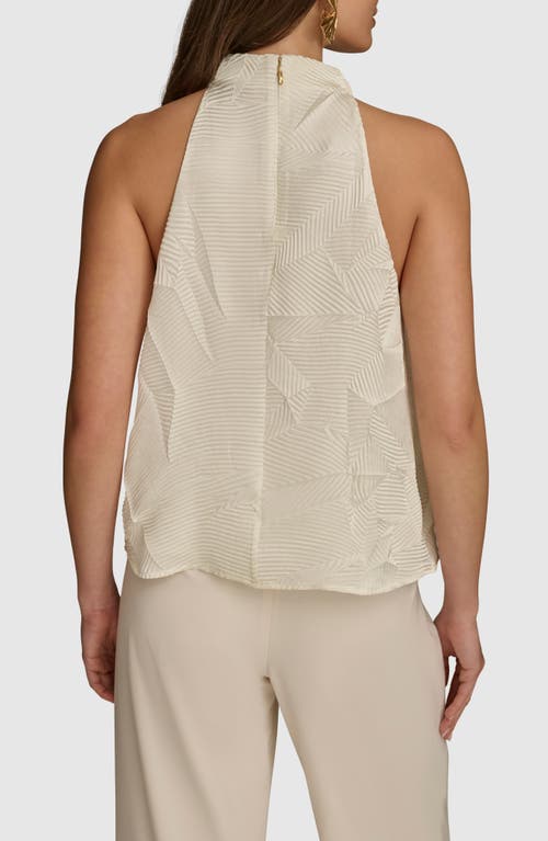 Donna Karan New York Crinkle Top In Ivory