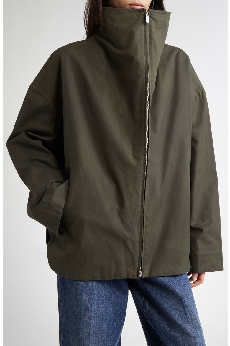 Country Funnel Neck Waxed Cotton Jacket, Alternate, color, FOREST