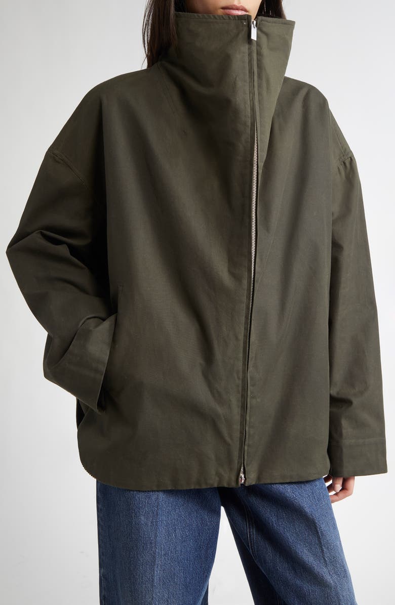 TOTEME Country Funnel Neck Waxed Cotton Jacket, Alternate, color,