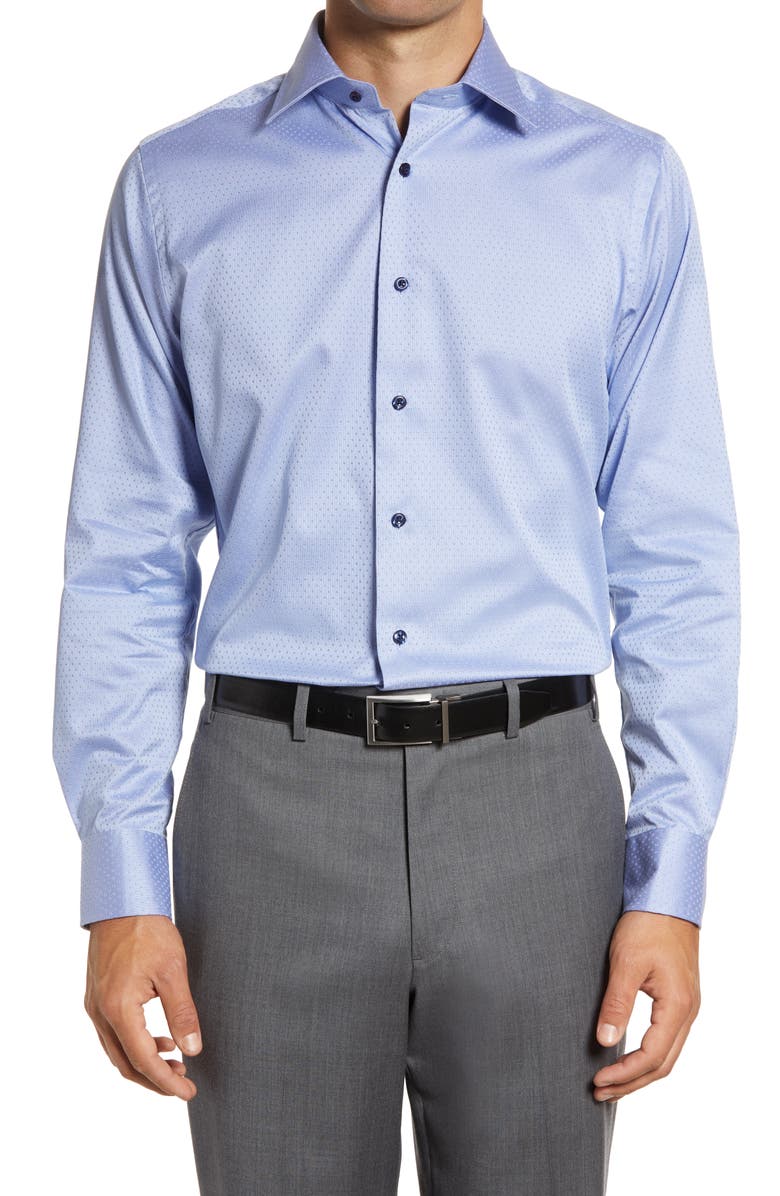 David Donahue Trim Fit Geometric Dress Shirt, Main, color, 