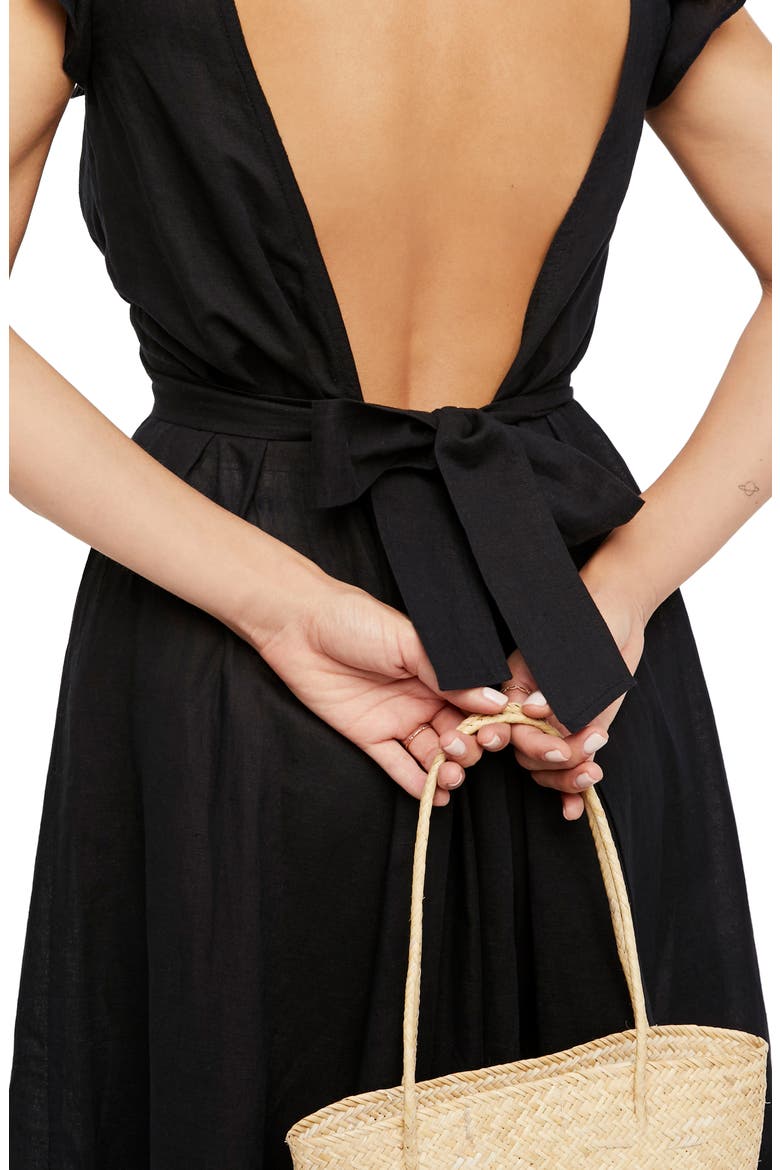 Endless Summer by Free People Takin' a Chance Midi Dress, Alternate, color, BLACK