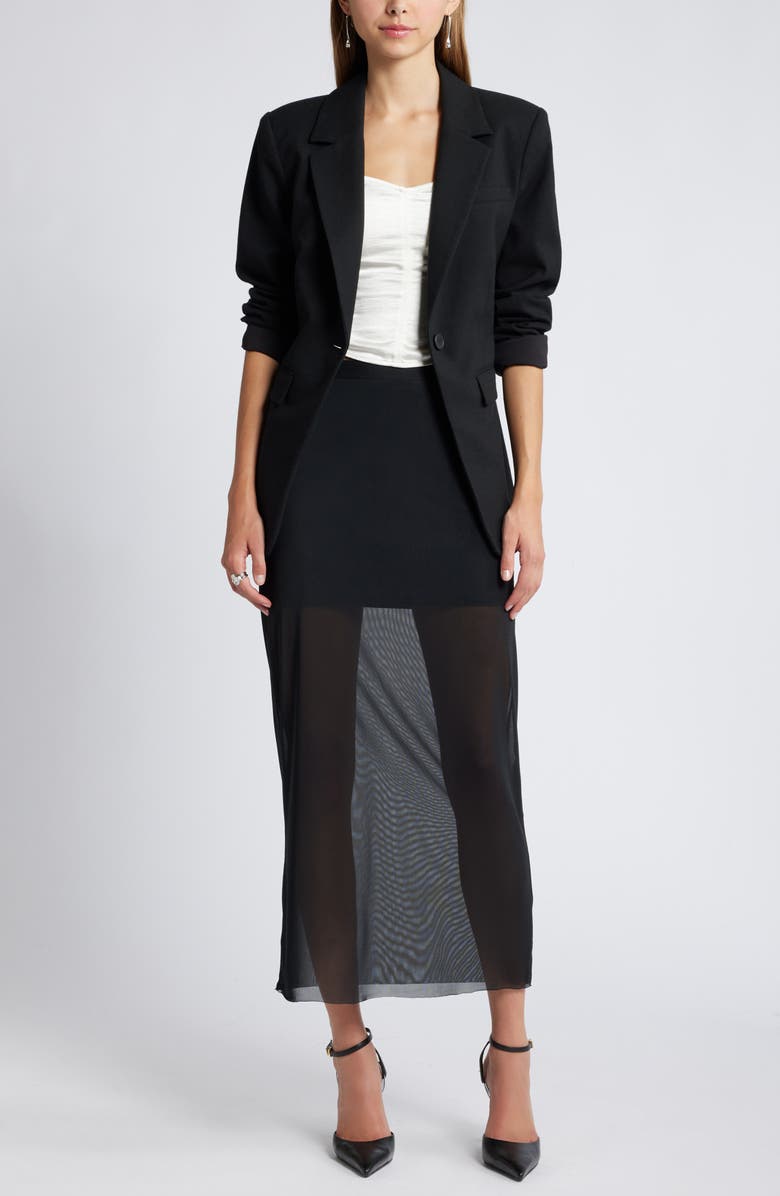 Open Edit Sheer Mesh Midi Skirt, Alternate, color,