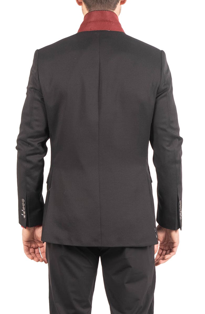 Maceoo Socrate Resistance21 Black Microcheck Viscose Blend Blazer, Alternate, color, 