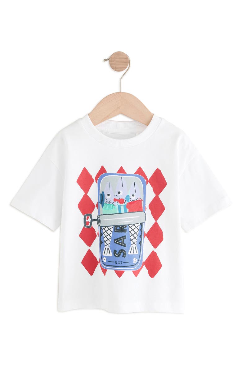 NEXT Kids' Sardines Graphic T-Shirt, Main, color, White