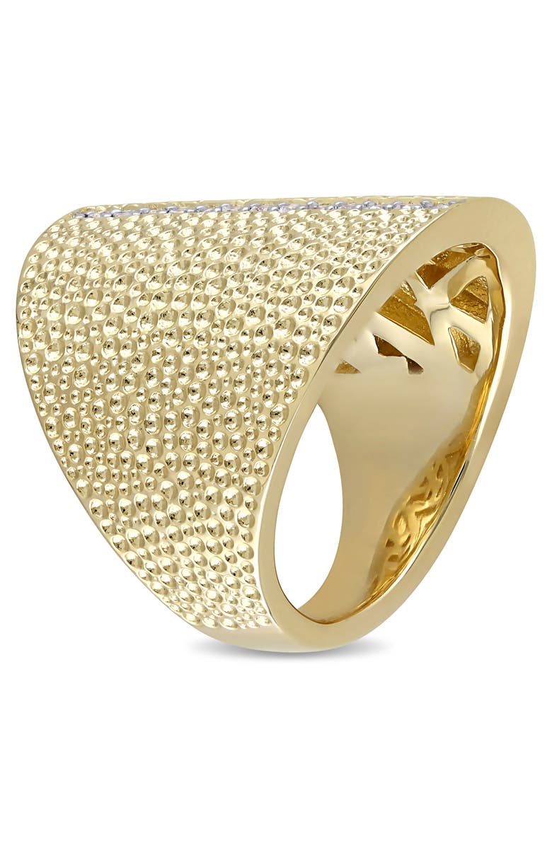 Julianna B. White Sapphire Textured Wide Ring Yellow Silver, Alternate, color, Yellow-Plated Sterling Silver