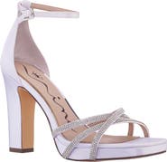 Nina Evana Embellished Ankle Strap Slide Sandal