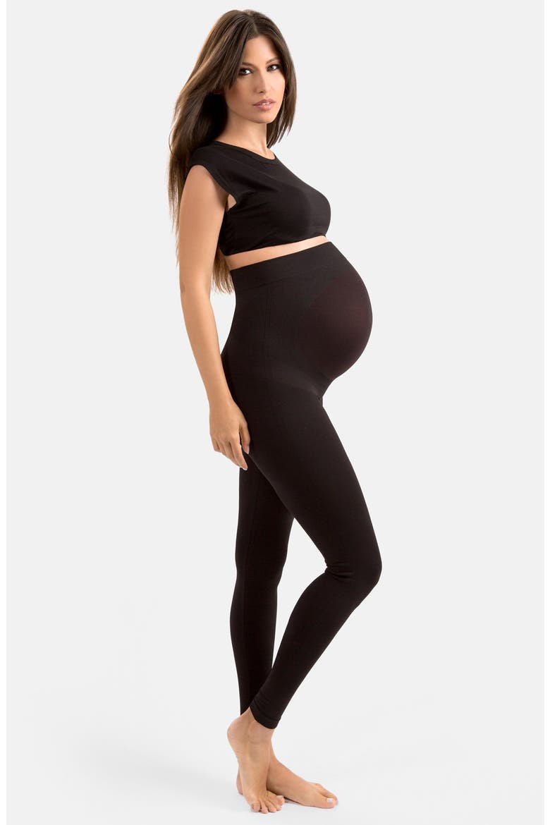 'High Performance' Maternity Belly Lift & Support Leggings, Alternate, color, BLACK