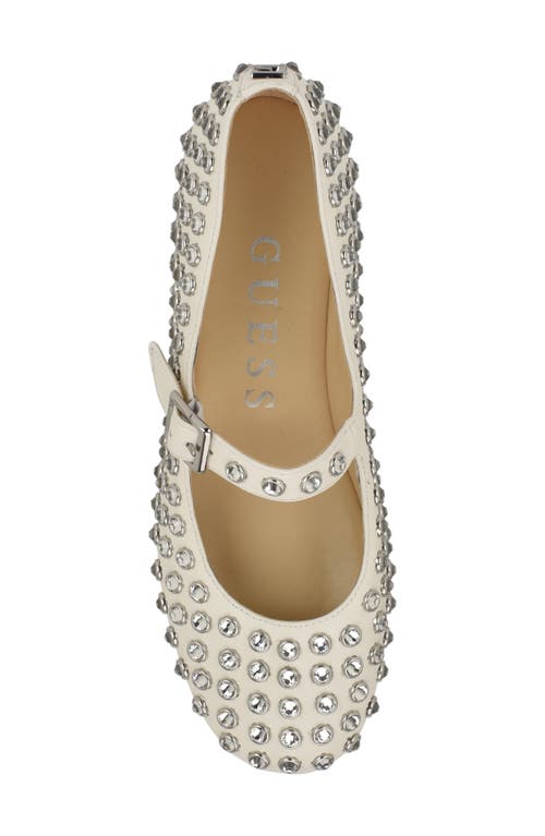 Guess Kalidal Mary Jane Flat In White