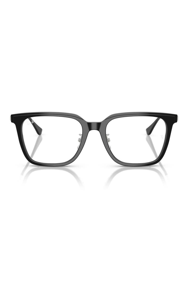 52mm Square Optical Glasses, Main, color, BLACK