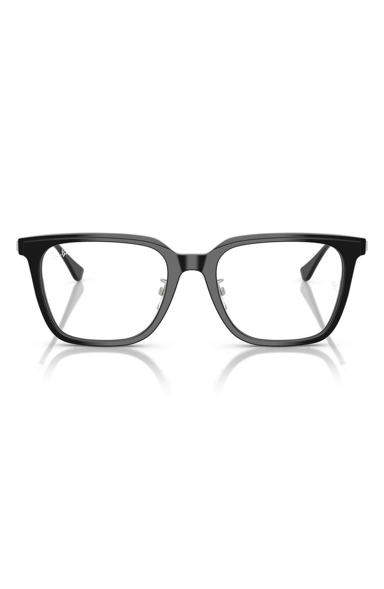 Ray-Ban 52mm Square Optical Glasses, Main, color, Black