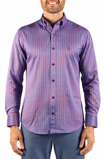 Geo Windmill Performance Button Down Shirt