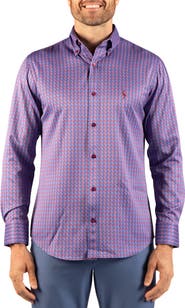 TailorByrd Geo Windmill Performance Button Down Shirt