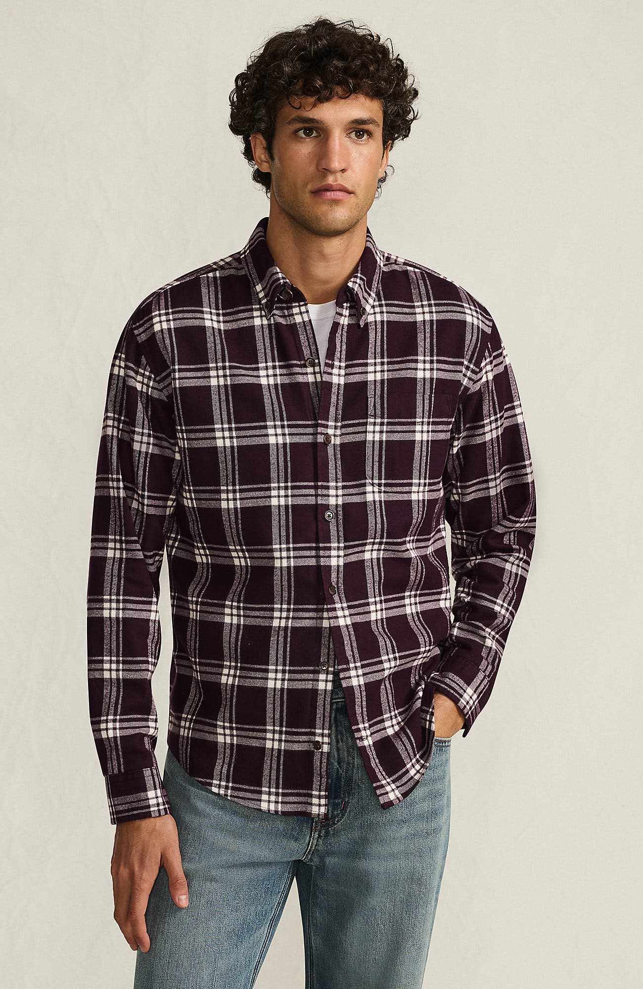 Lush Burgundy/Ivory Plaid