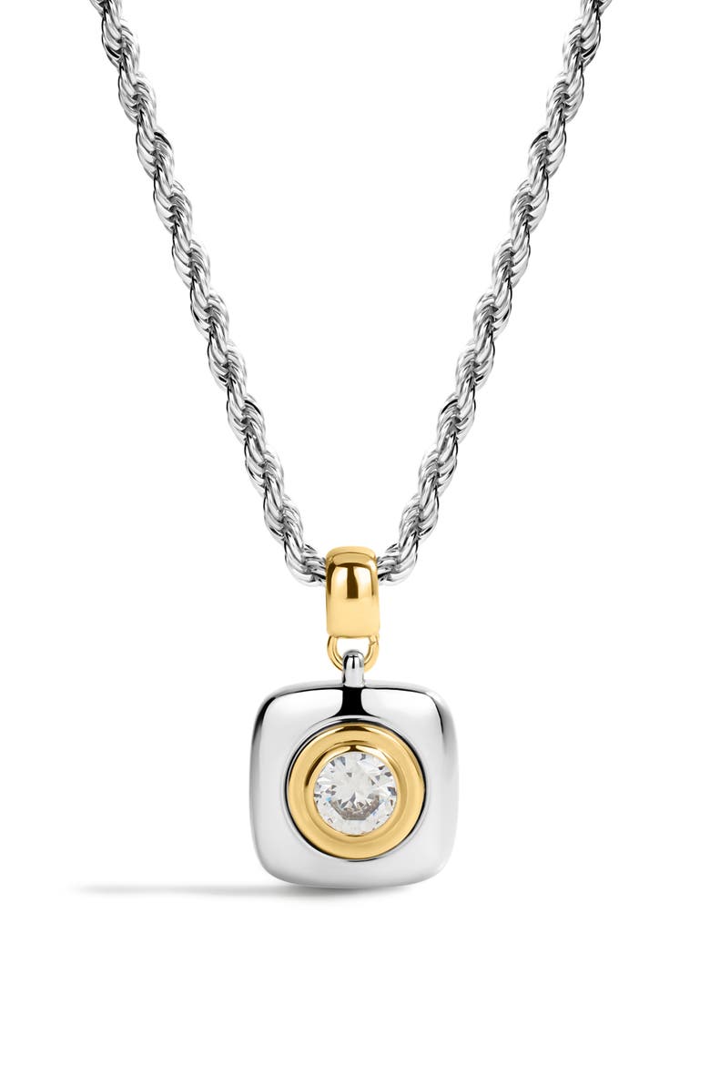 The Luna Bezel Cubic Zirconia, Main, color, SILVER