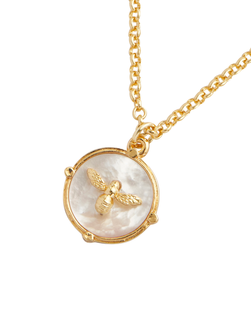 Fable England Honey Bee & Pearl Pendant