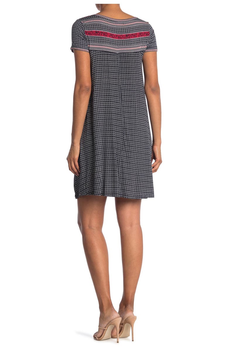 MAX STUDIO Short Sleeve Shift Dress, Main, color, 