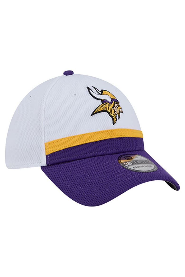 Men's New Era  White/Purple Minnesota Vikings Dashmark Rays 39THIRTY Flex Hat, Alternate, color, White